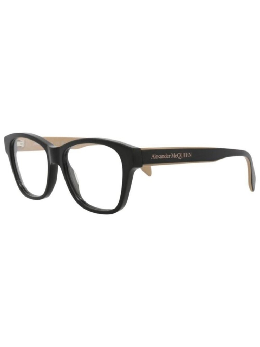 New Alexander McQueen Womens Square/Rectangle Black Black Transparent Fashion De